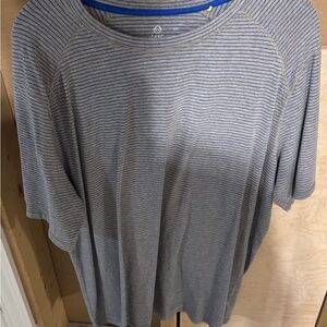 Lightweight Gray & Blue Striped Short Sleeve Tee